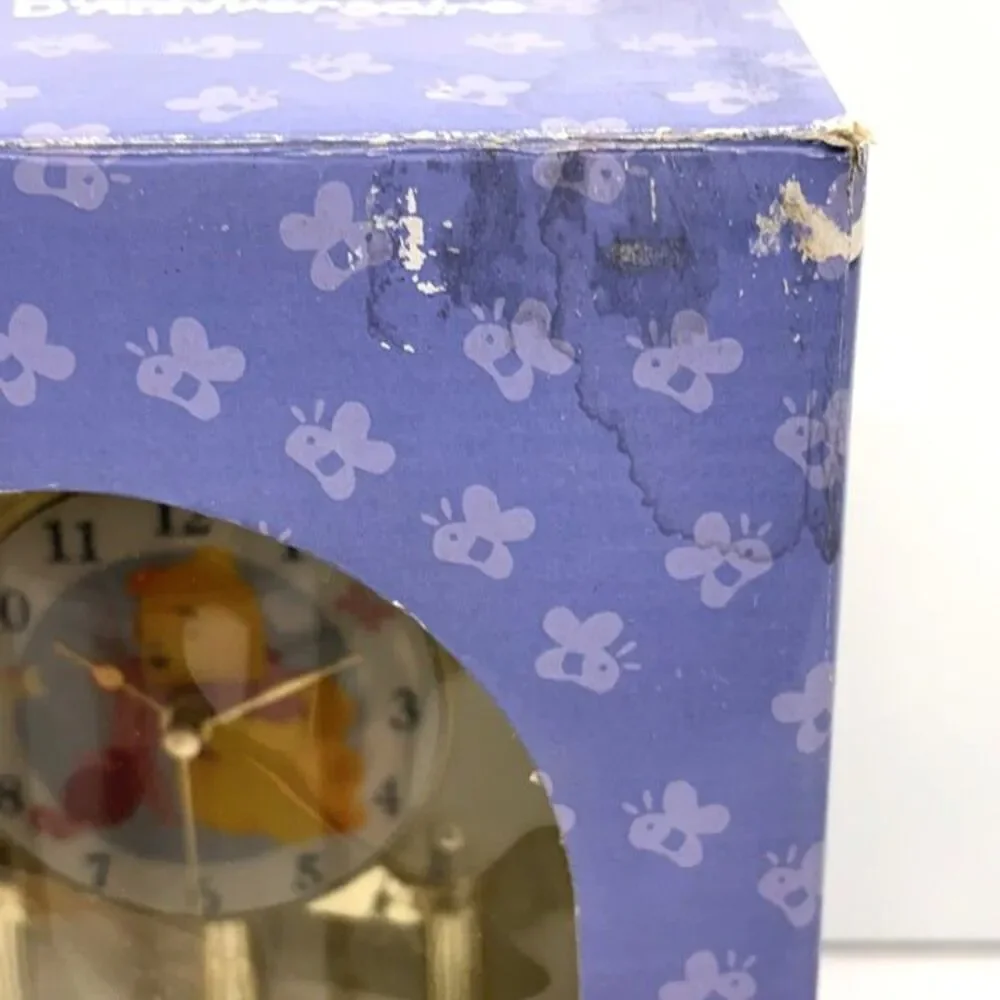 1991 Vintage Disney Winnie The Pooh Anniversary Clock Glass Dome Bees - in box